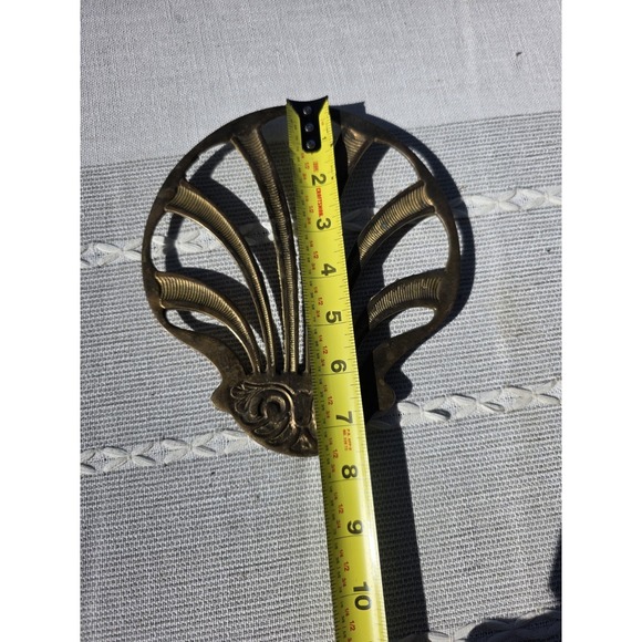 VTG World Bazaar Brass Trivets Set of 2 India Fan Shell Art Deco Boho7x7.5" - Picture 9 of 10